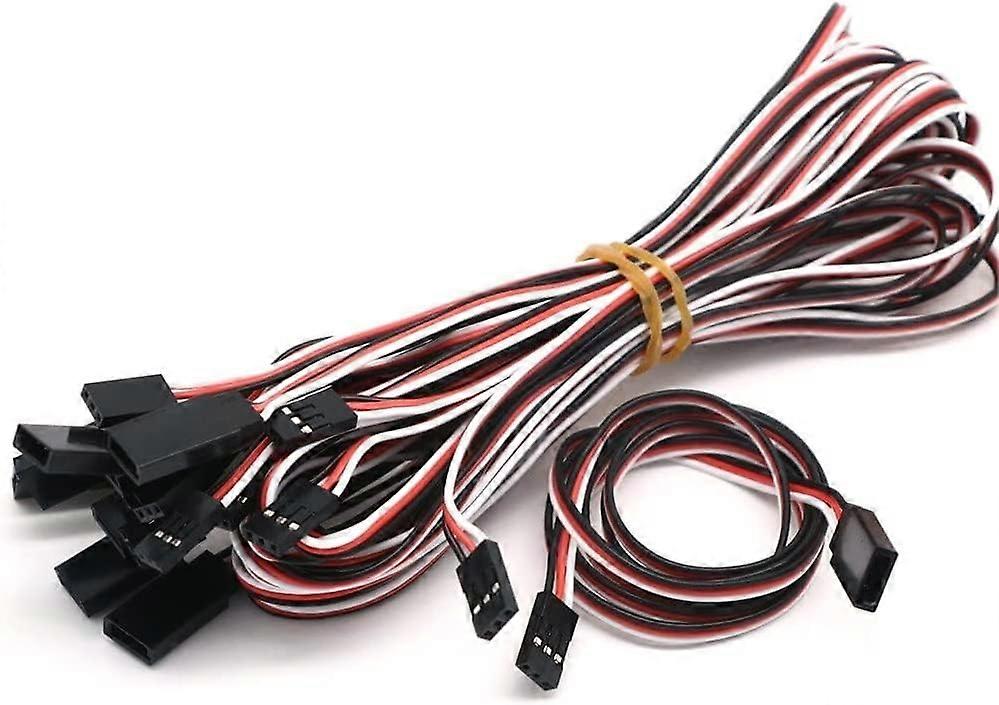 OEM RC Helicopter Accessories - 10 Pcs Servo Extension Cords For RC Helicopters, 100/150/200/300/500MM, JR Compatible