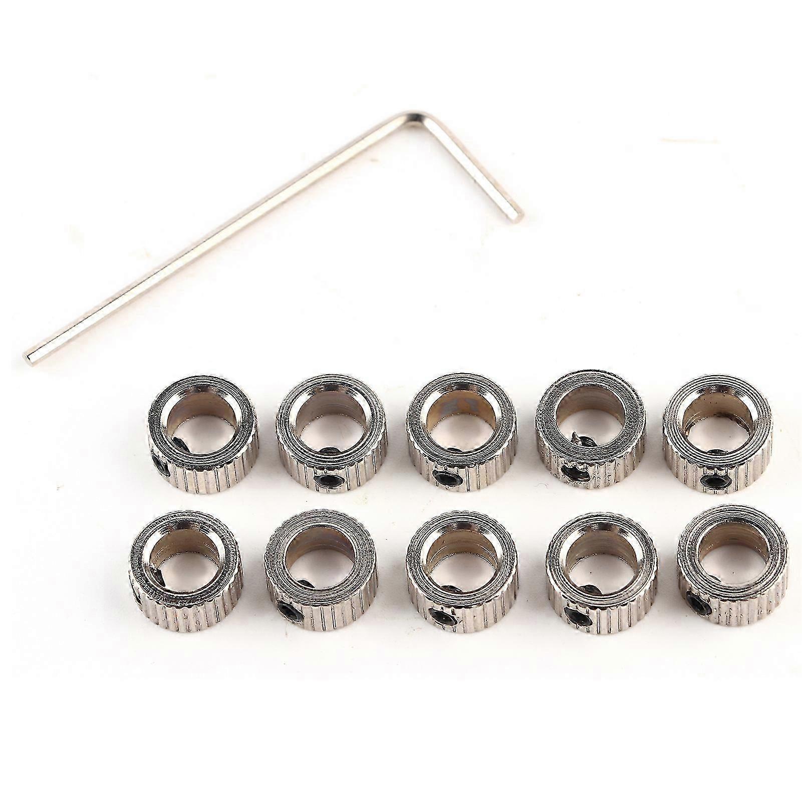 10 Pcs Electroplated Ferronickel Shaft Lock Collar Ring 6.1mm