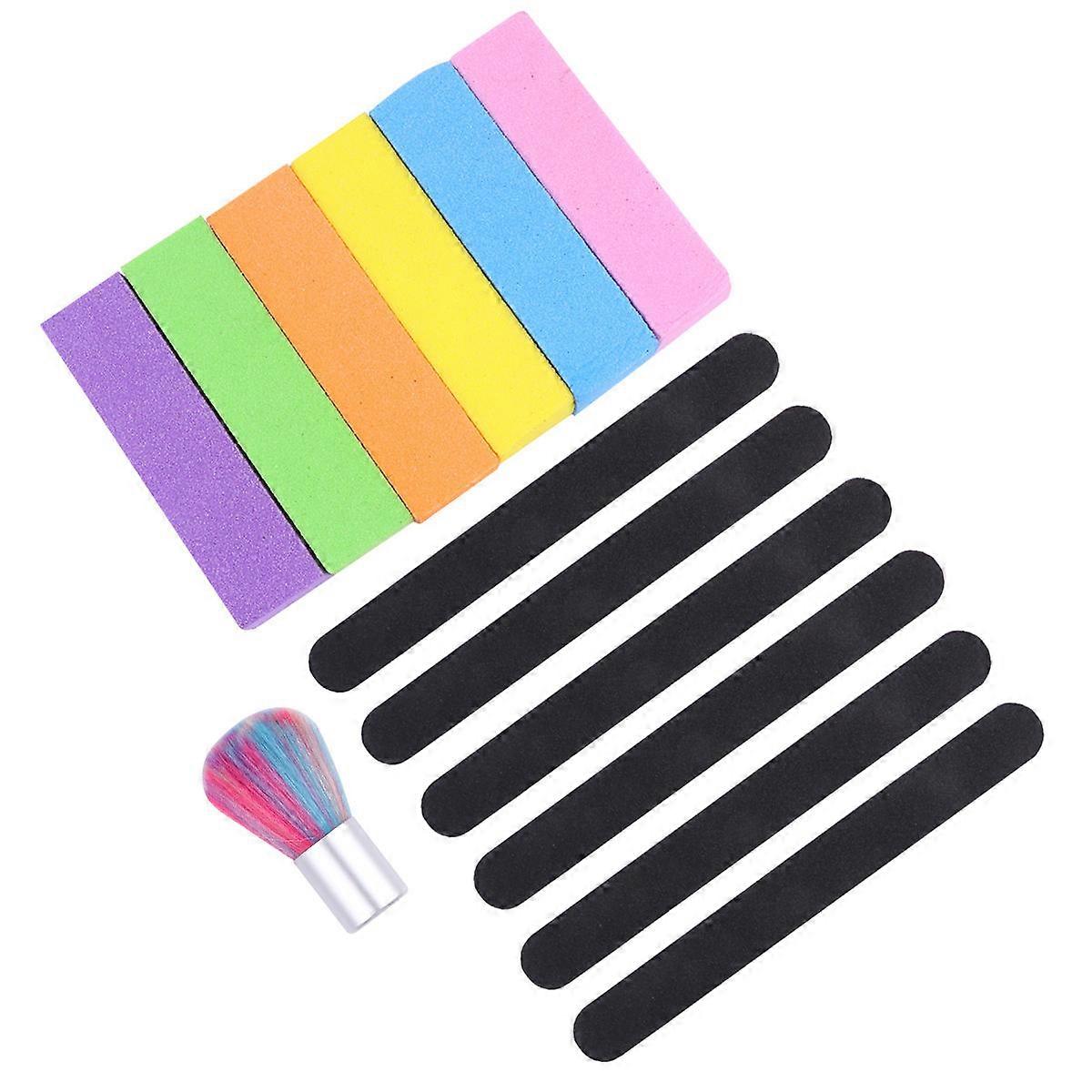 Manicure Set Professional Shaping Nails Sanding Block For Nails Black 18x4x2 Cm 13Pcs