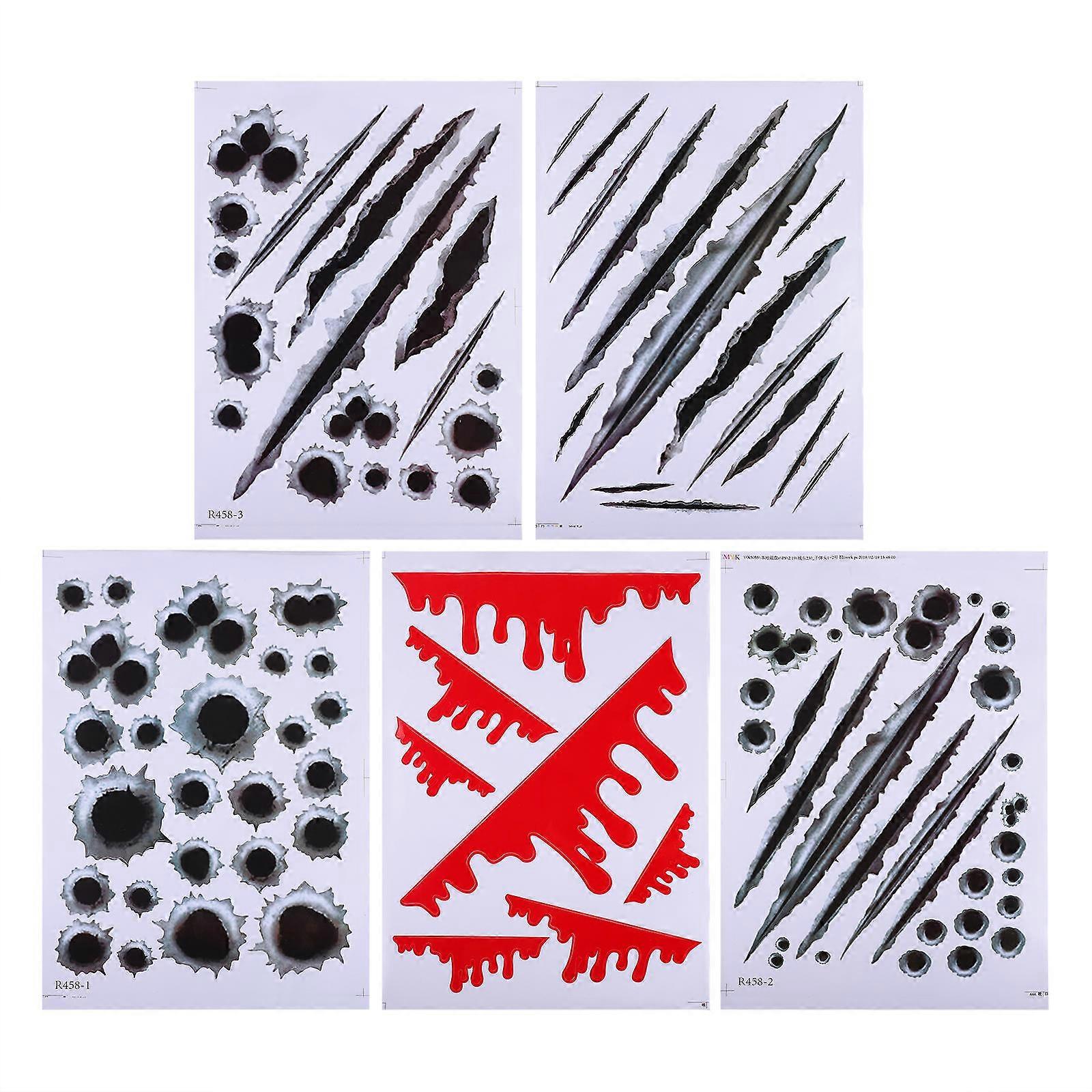 5 Pack Decorative Crack Pattern Car Stickers – Durable, Easy to Apply Decals with Realistic Design for Unique Vehicle Decoration