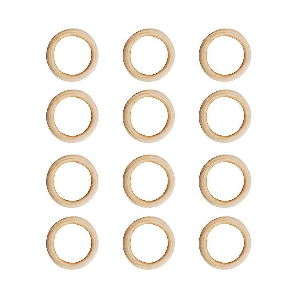 Wood Circles Unfinished Smooth Wood Rings Diy Craft Projects Light Yellow 55mm 20Pcs