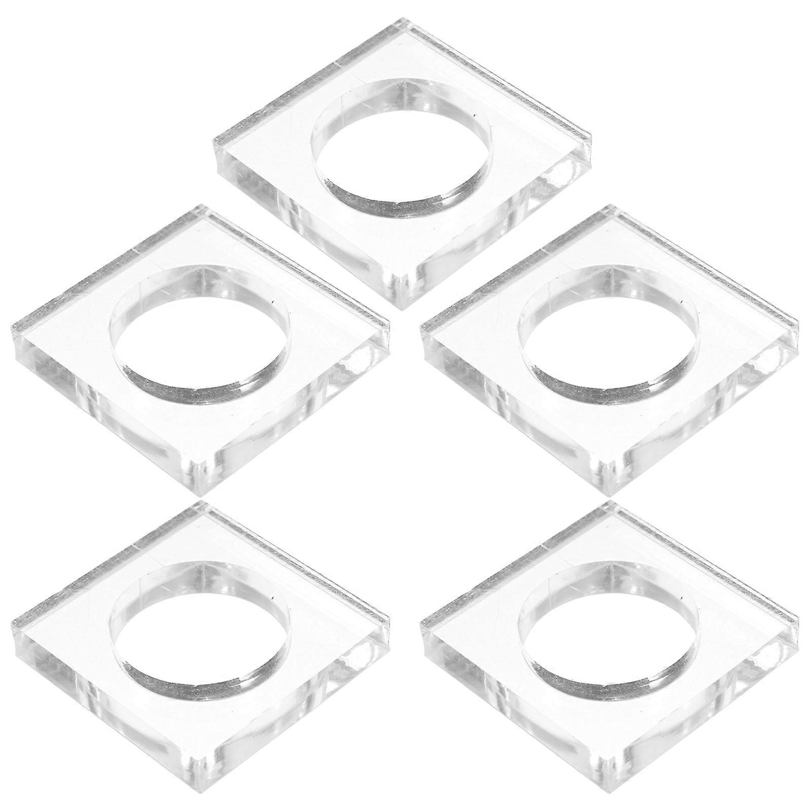 5pcs Clear Acrylic Napkin Rings for Wedding, Party, or Home – Elegant Table Decor to Enhance Dining Settings and Create a Festive Atmosphere