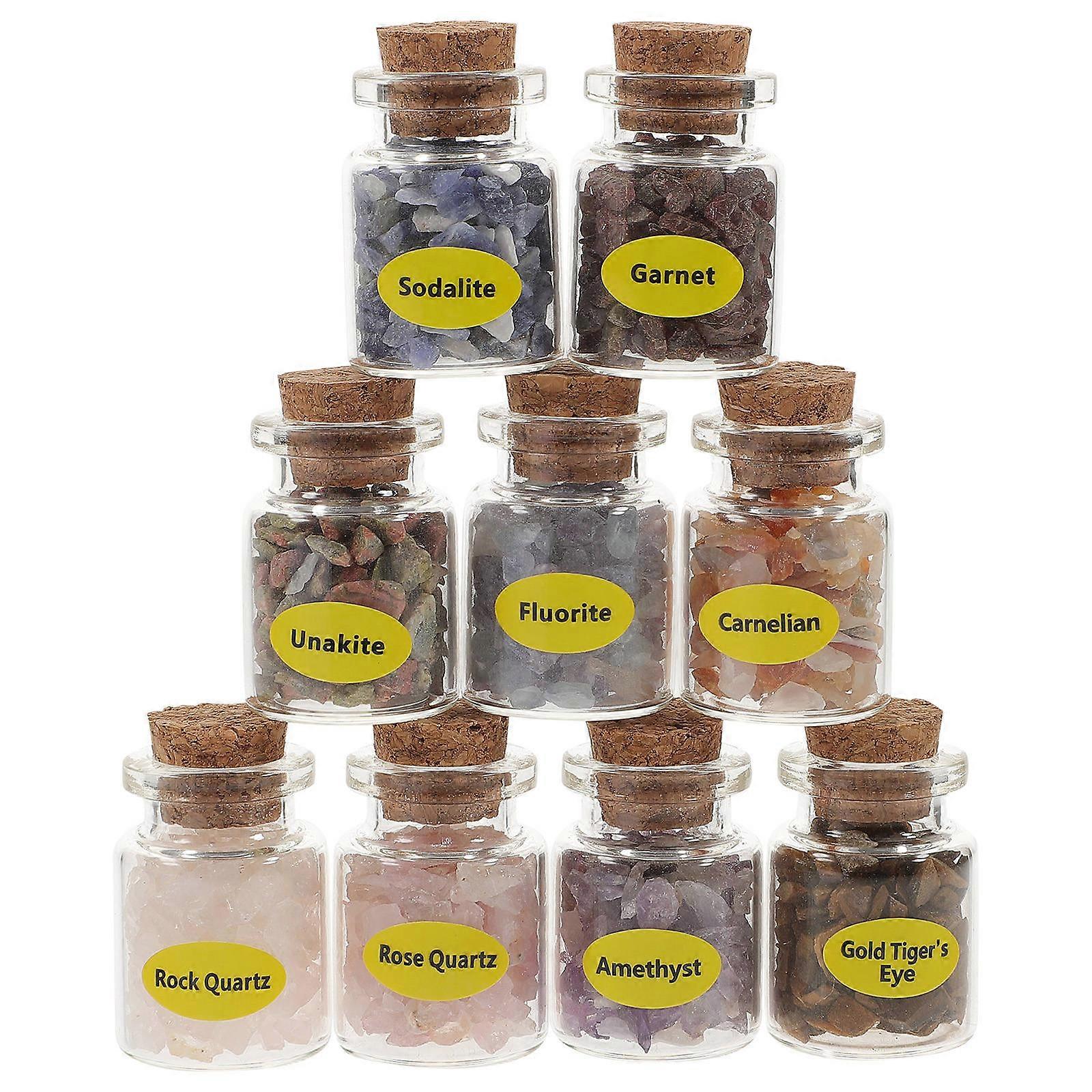 Mini Crystal Stone Bottles Wishing Accessories Meditation present 9Pcs