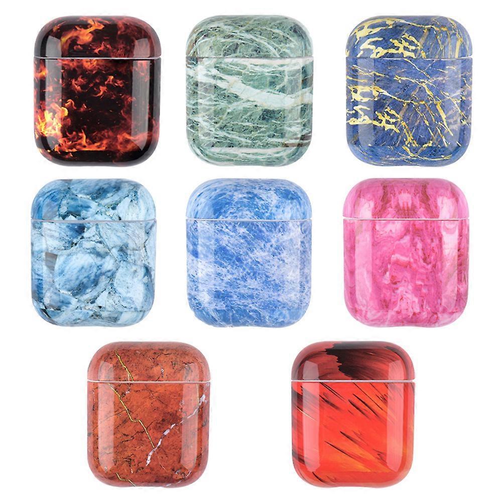 Earphone Case Marbling Protective Cover for Walking Shopping Dustproof Impact Resistant 5.5*4.5*2.6cm 1Pcs