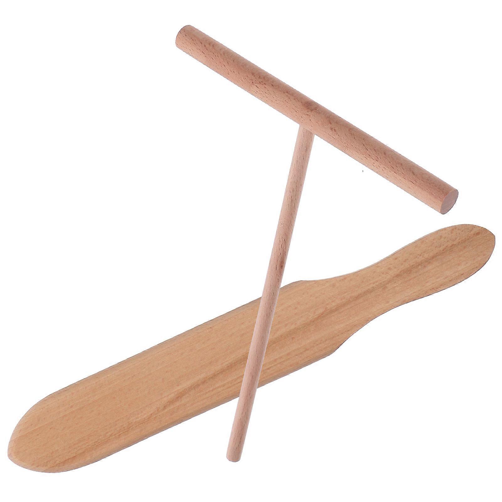 Wooden Crepe Spreader and Spatula Home Cooking Pancake Making 1 Set