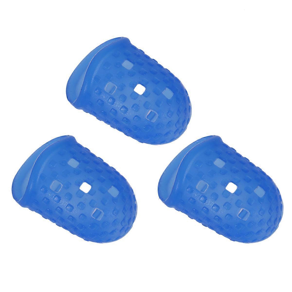 Fingertip Grips Paperwork Wound Protection Infection Prevention Dark Blue 3Pcs