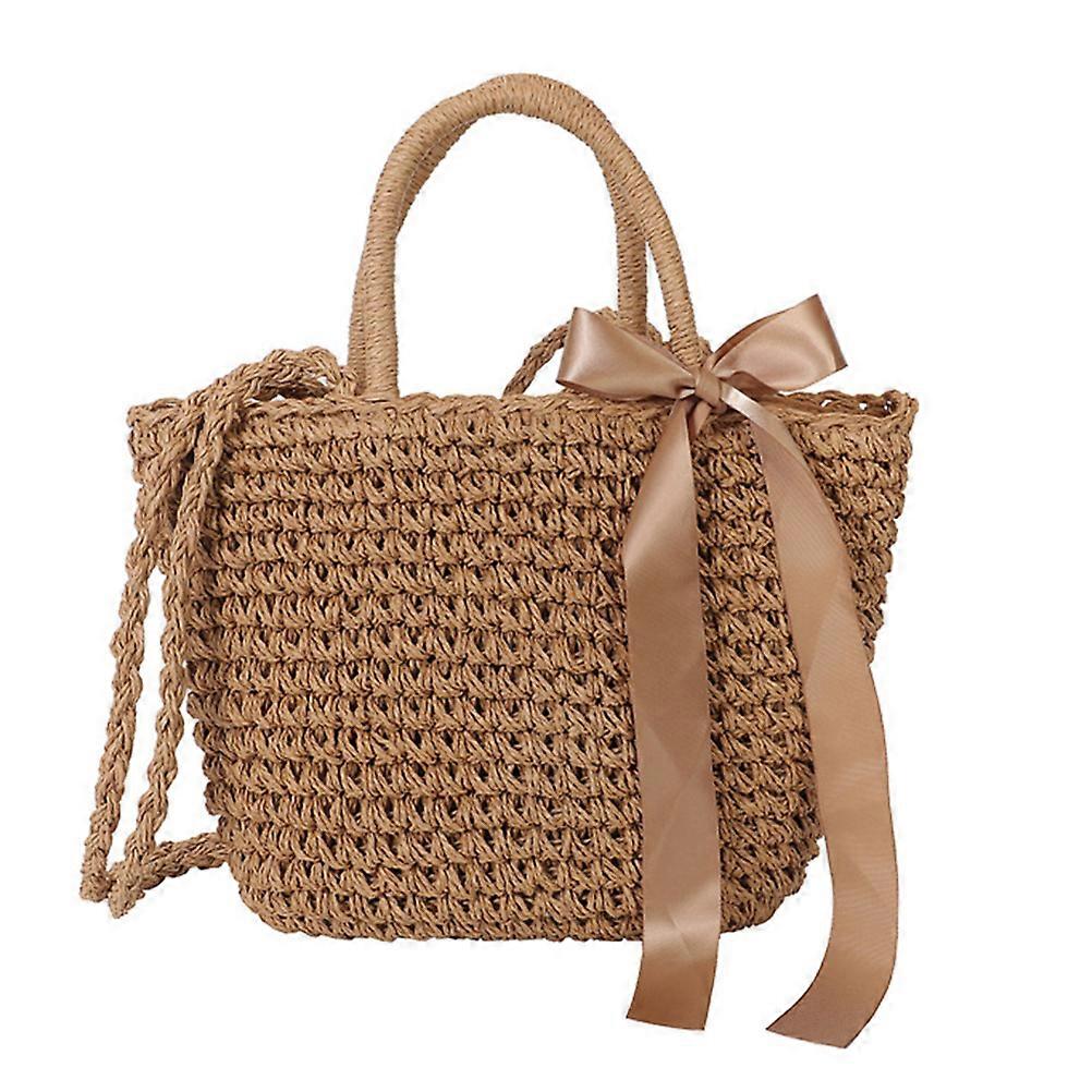 Woven Handbag Tote Bag For Women Beach Stylish Rectangular Shape 1Pack