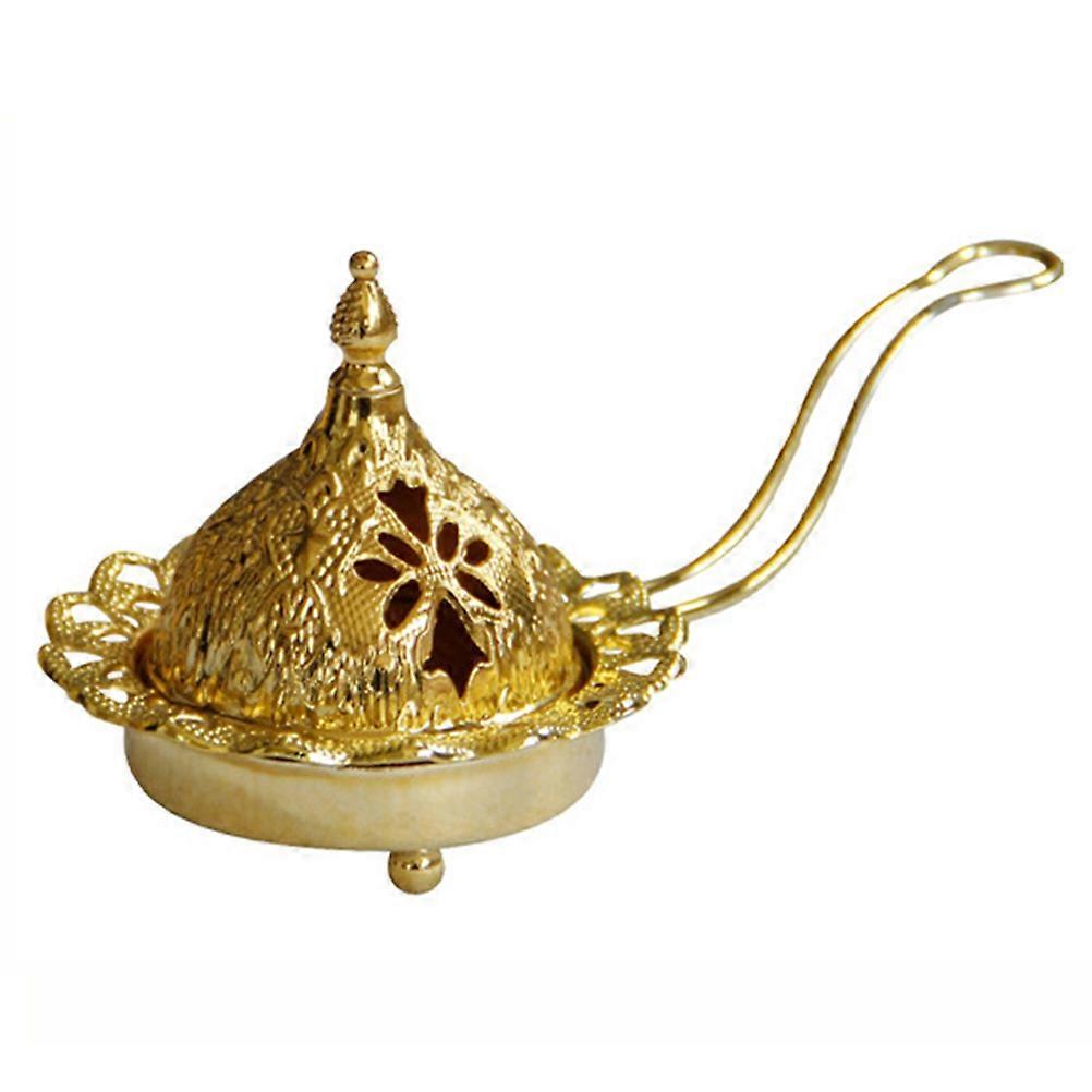 Golden Metal Arabic Style Candlestick Decorative Home Candle Holder and Incense Burner for Various Scenarios