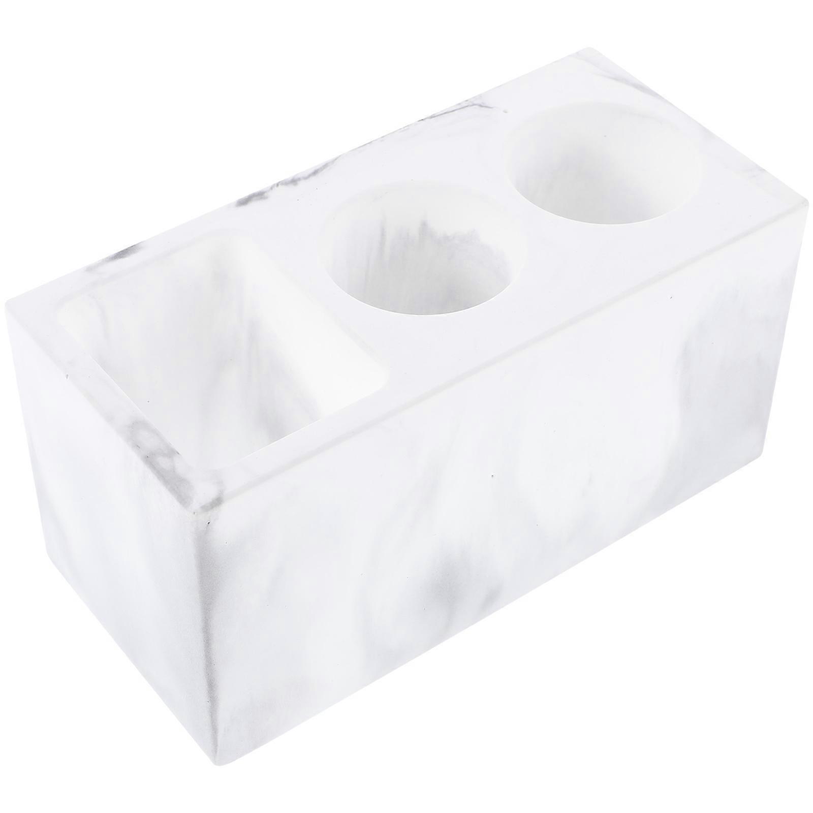 Organiser Tray Bathroom Toothbrush Holder Multi-Functional Storage White 13X7X6CM 1Pack
