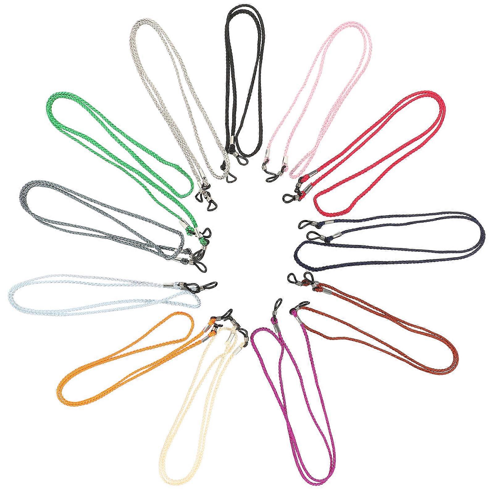 Glasses Strap Cord Anti-Slip Eyeglasses Ropes Wear-Resistant Eyewear Chain Mixed Color For Running 12Pcs