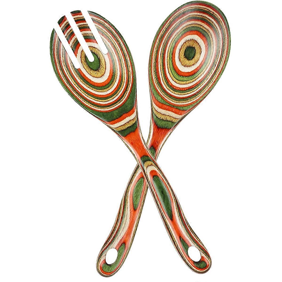 10-Inch Pakkawood Salad Tongs - Serving Utensils Set