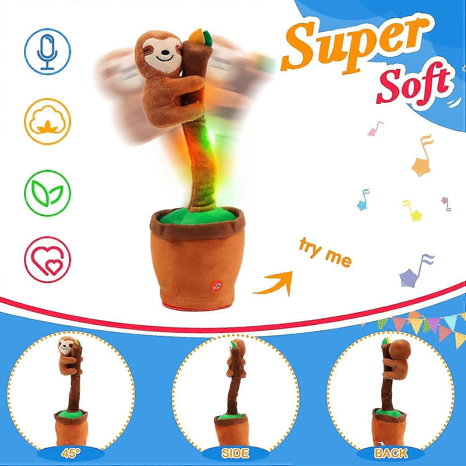 Glowing Dancing Sloth Toy - Mimics Speech, Electric Light Up Toy
