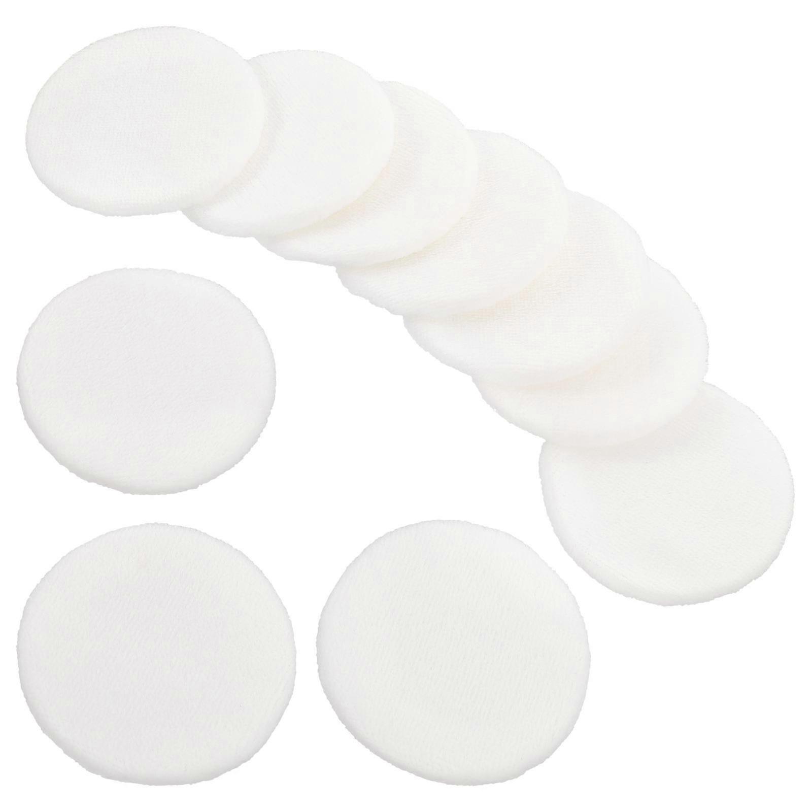 Cotton Powder Puff Round Classic Design Makeup Tools Oil Absorption 6x6x0.9cm 10Pcs