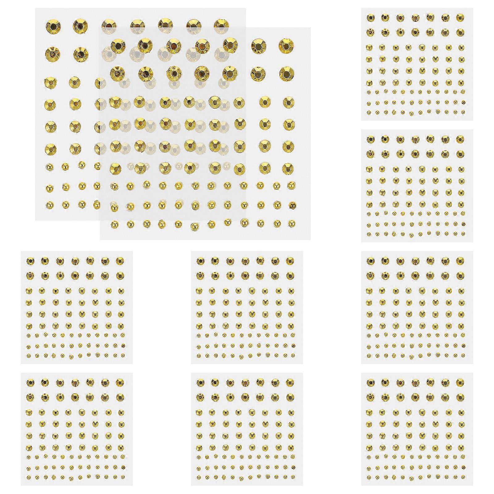 Rhinestone Body Stickers Acrylic Gems Stickers for Makeup Festival Carnival 10 Sheets Self-Adhesive Sparkle