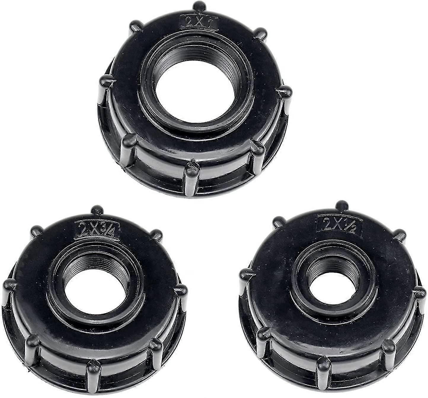3 Pieces Drain Tank Adapter for Plastic Water Tanks with Thick Threads, Compatible with S60x6 IBC Fittings, Includes Taps of 1/2, 3/4, and 1