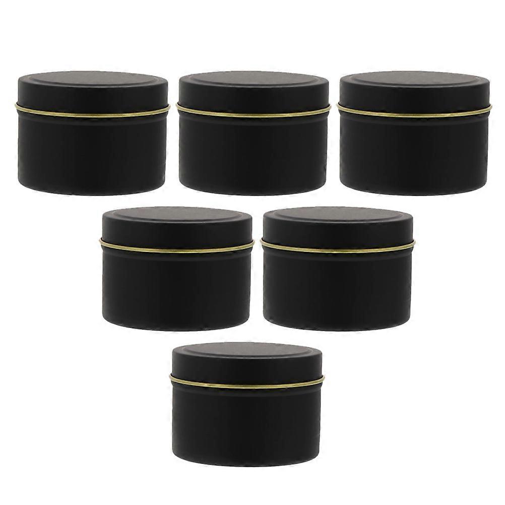 Round Sealed Cans Tinplate Storage Cans Moisture Proof present Packaging 6Pcs 6.5X6.5X4.5Cm