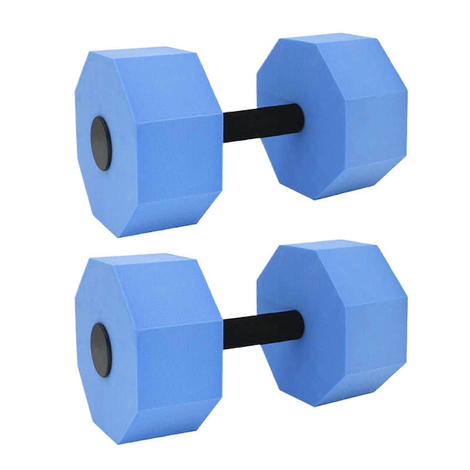 Swimming weights, water dumbbells for aqua gymnastics and pool exercises blue