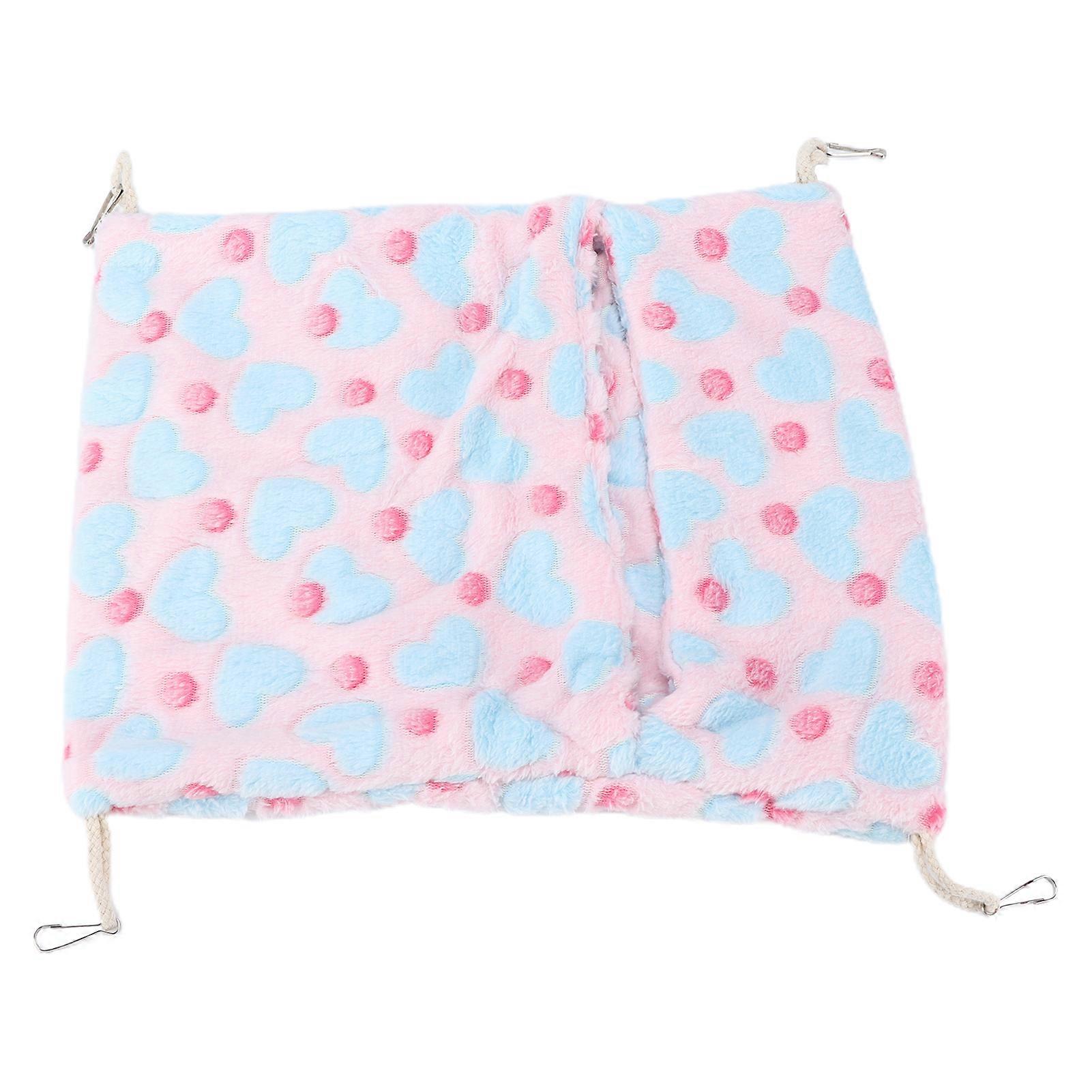 Small Pet Hammock Warm Envelope Style Hanging Bed Cage with Hooks for Hamsters Rabbits20x22cm Pink