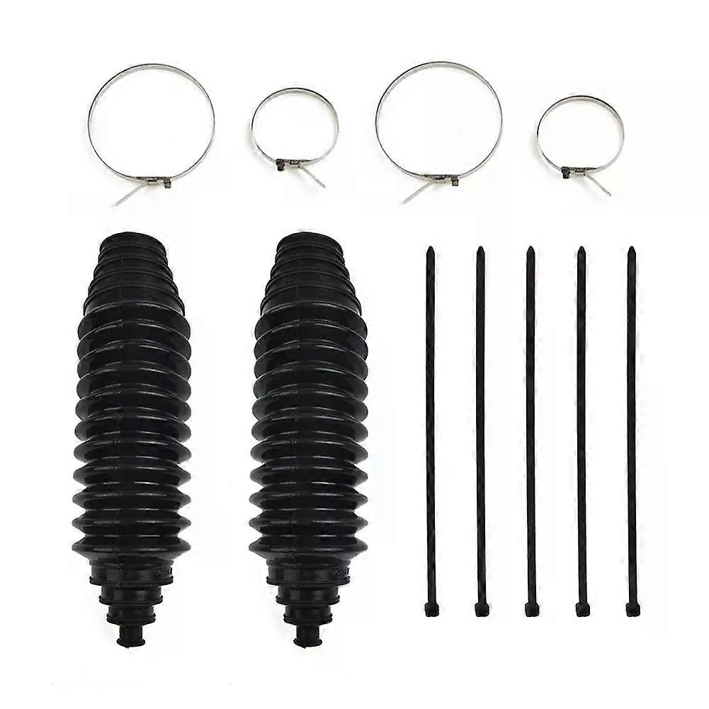 2pcs Universal Silicone Rack Pinion Steering Gaiter Pinion Boots+Cable Ties+Clamp Kit CV Boot Kit