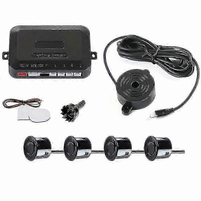 Car Reversing Radar with 4 Parking Sensor Probes, Buzzer Alert Indicator, 22mm Diameter 12V, 8 Color Options