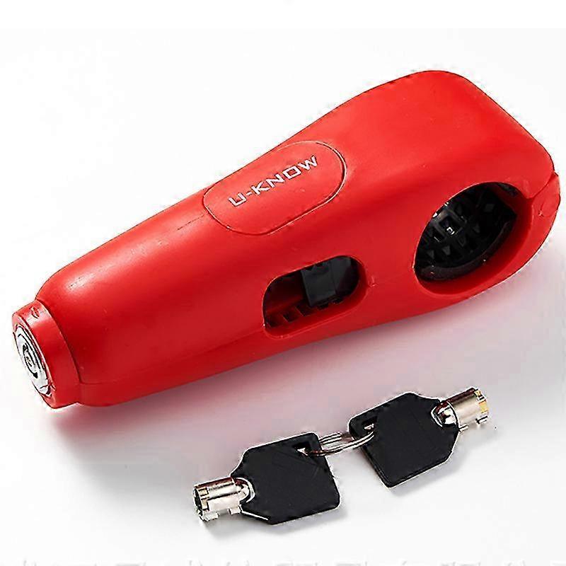 Electric Motorcycle Lock with Strong Torsion Self-Locking Chuck and Alarm System in Red