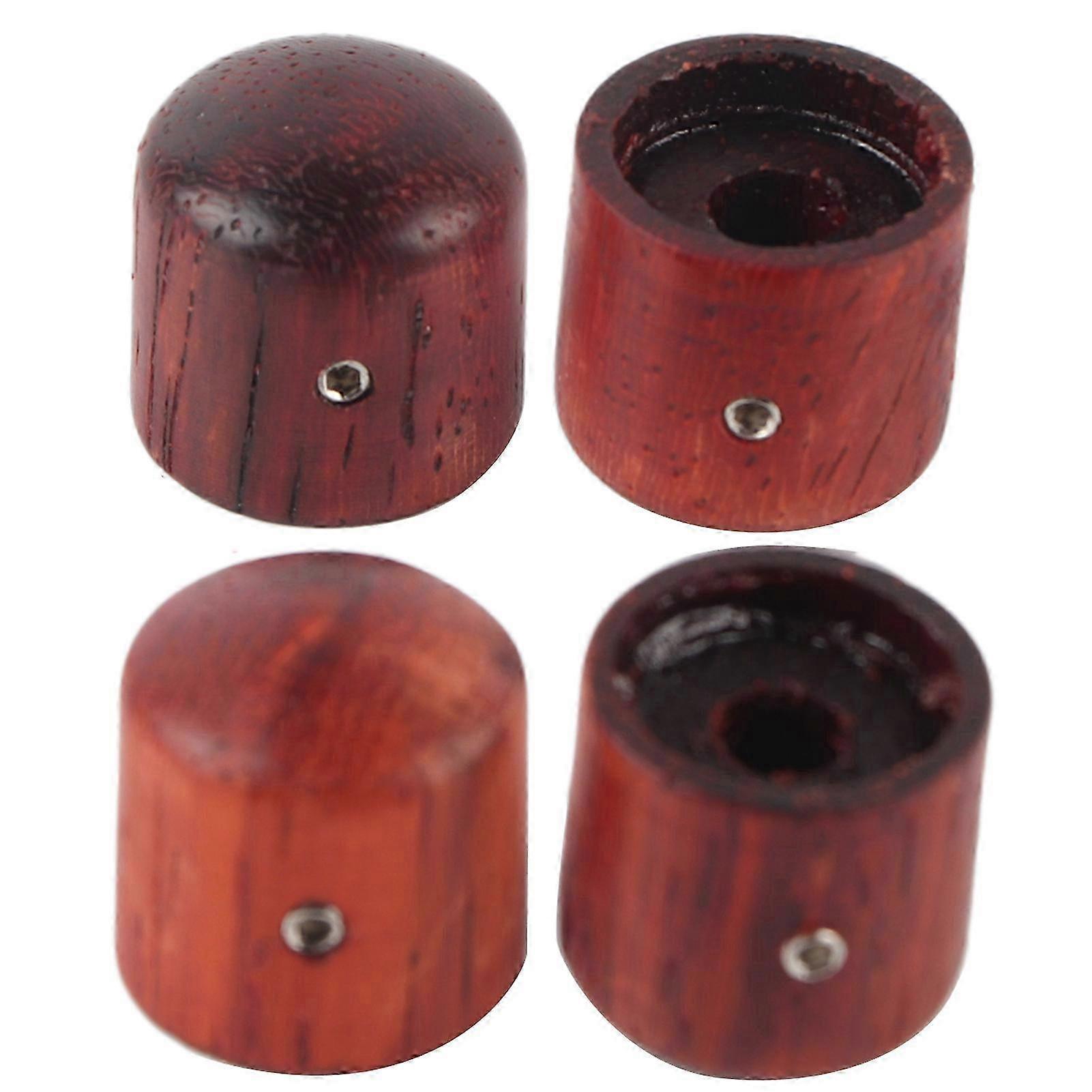 4pcs Wood Effect Pedal Control Amplifier Knobs for Electric Guitar Bass