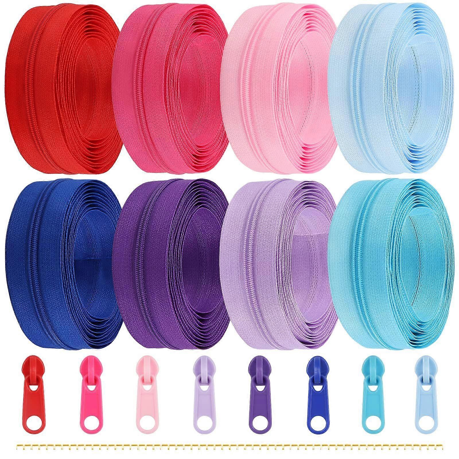 Nylon Spiral Zipper Set #3 #5, 10 Colors, Repair and Sewing Zippers with Pull Tabs for Bags and Craft Projects
