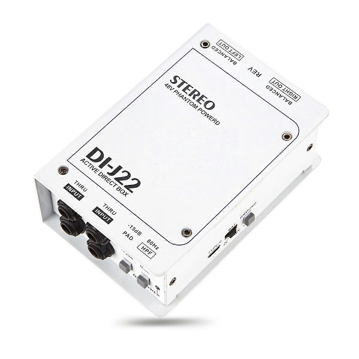 For GAZ-J22 Professional Dual Channel Stereo 48V Phantom Power Supply Active Direct Junction Audio D