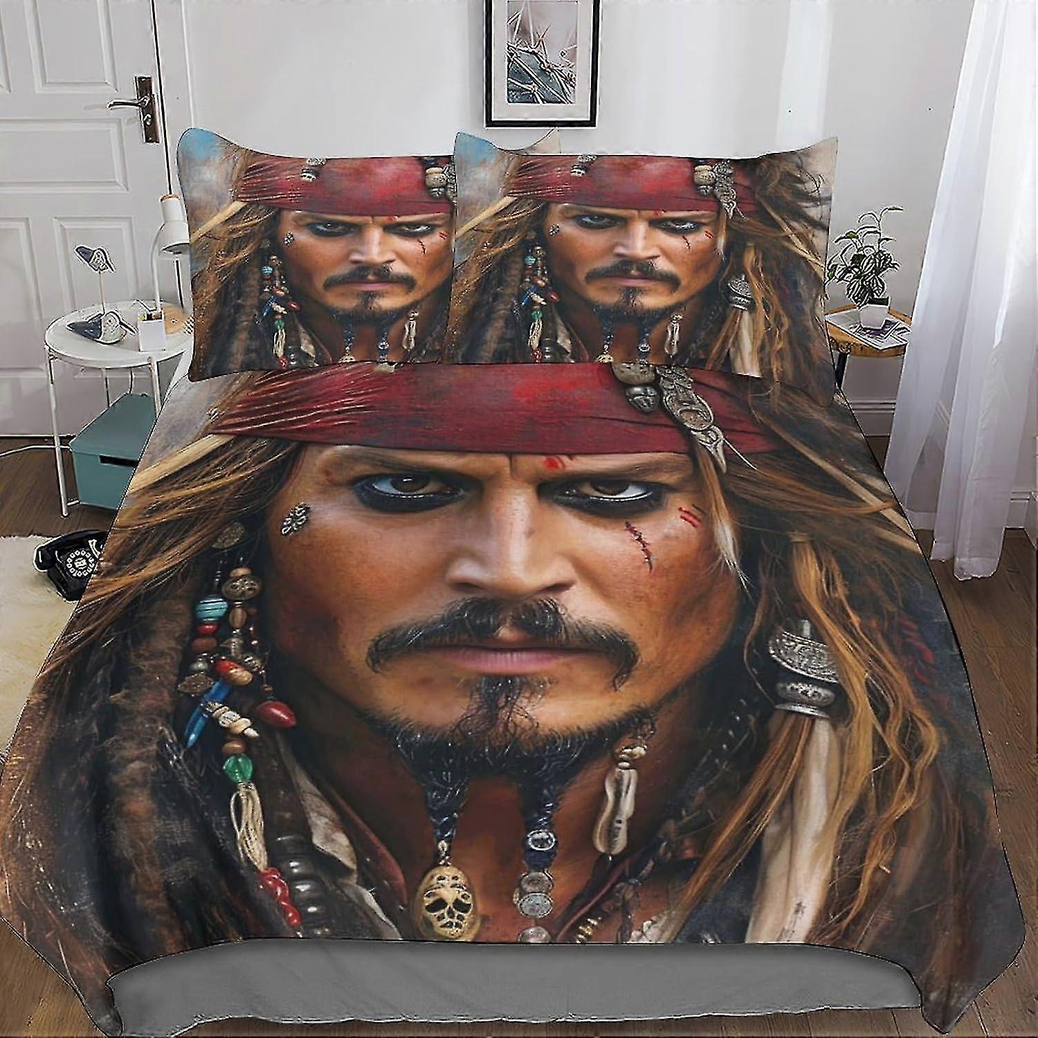 Moderne Dekbedovertrek Set met Verborgen Ritssluiting - 3 Stuks Films Beddengoed Set in Microvezel met 3D Print En Kussenslopen - Geschikt voor C