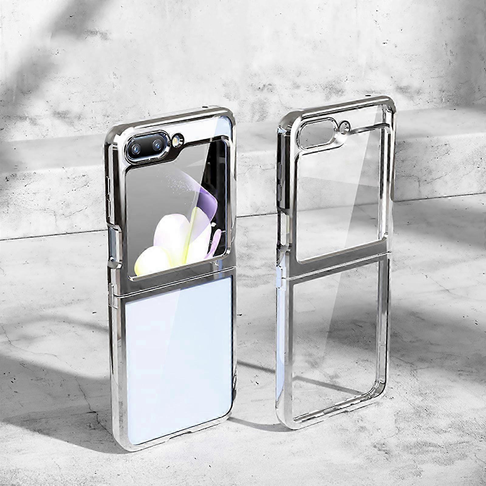 Case for Samsung Galaxy Z flip 5 5G 2023, Clear Slim Phone Case with Transparent Hard PC Back, Soft TPU Edges
