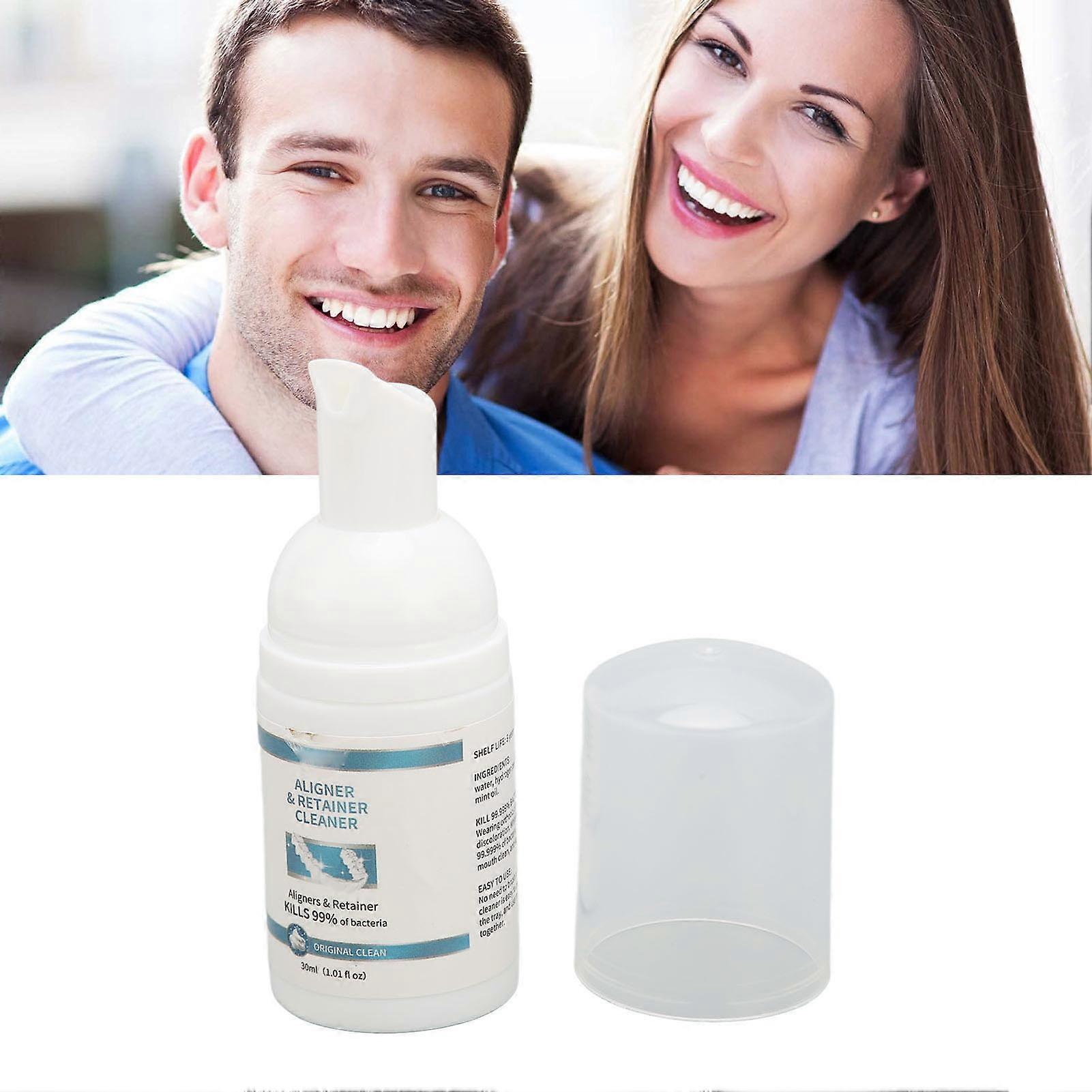 Stain Removal Aligner Cleaner Reduce Odor Refeshing Mint Extract Retainer Cleaning Foam 30ml 