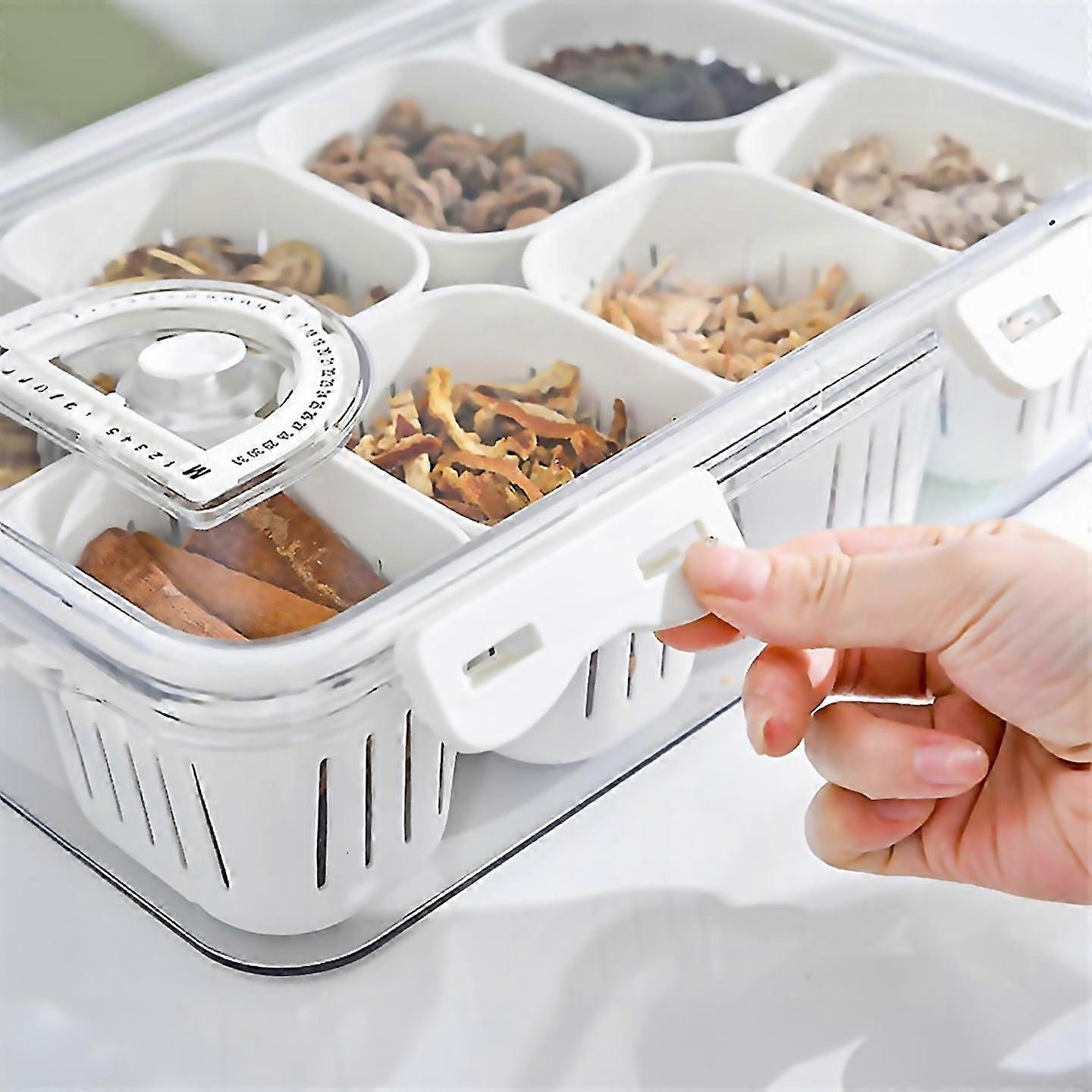 For Food Serving Tray With Lids Stackable Snackle Box With 6 Dividers