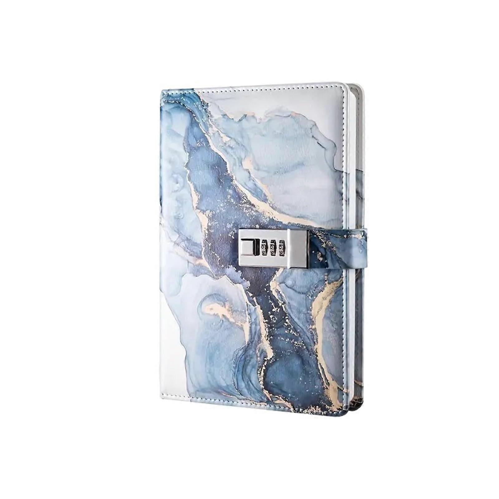 Diary with Code A5 Notebook with Password Lock, Creative Lined Notebook for Students, Stationery Diary with Secure Combination Lock (Blue) A5 Blue