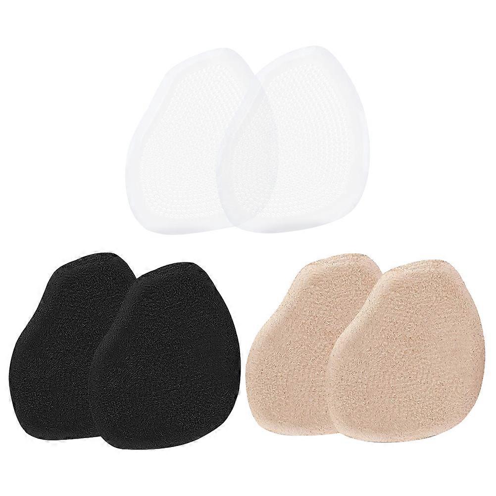 Gel Forefoot Support Pads for Women's High Heels 3 Pairs, Slip Resistant Shoe Inserts with Breathable Cushion for Shock Absorption, Transparent