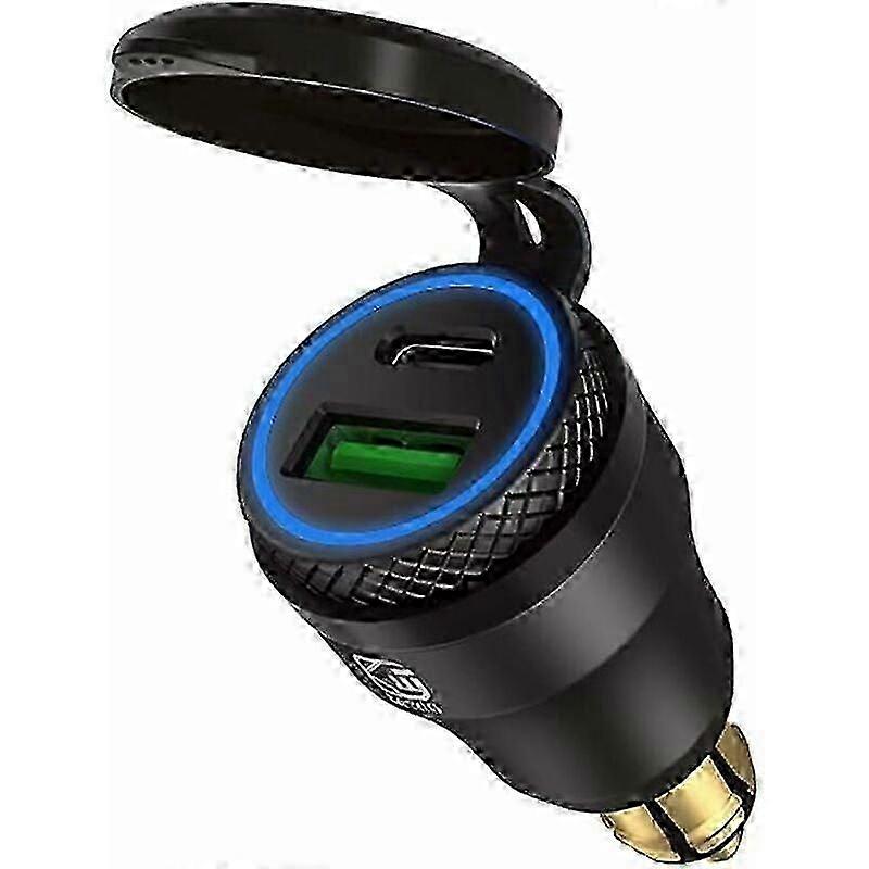 Motorcycle Usb Cigarette Adapter Dual Usb Socket 12v Pd 3.0 And Qc 3.0 For Motorcycle