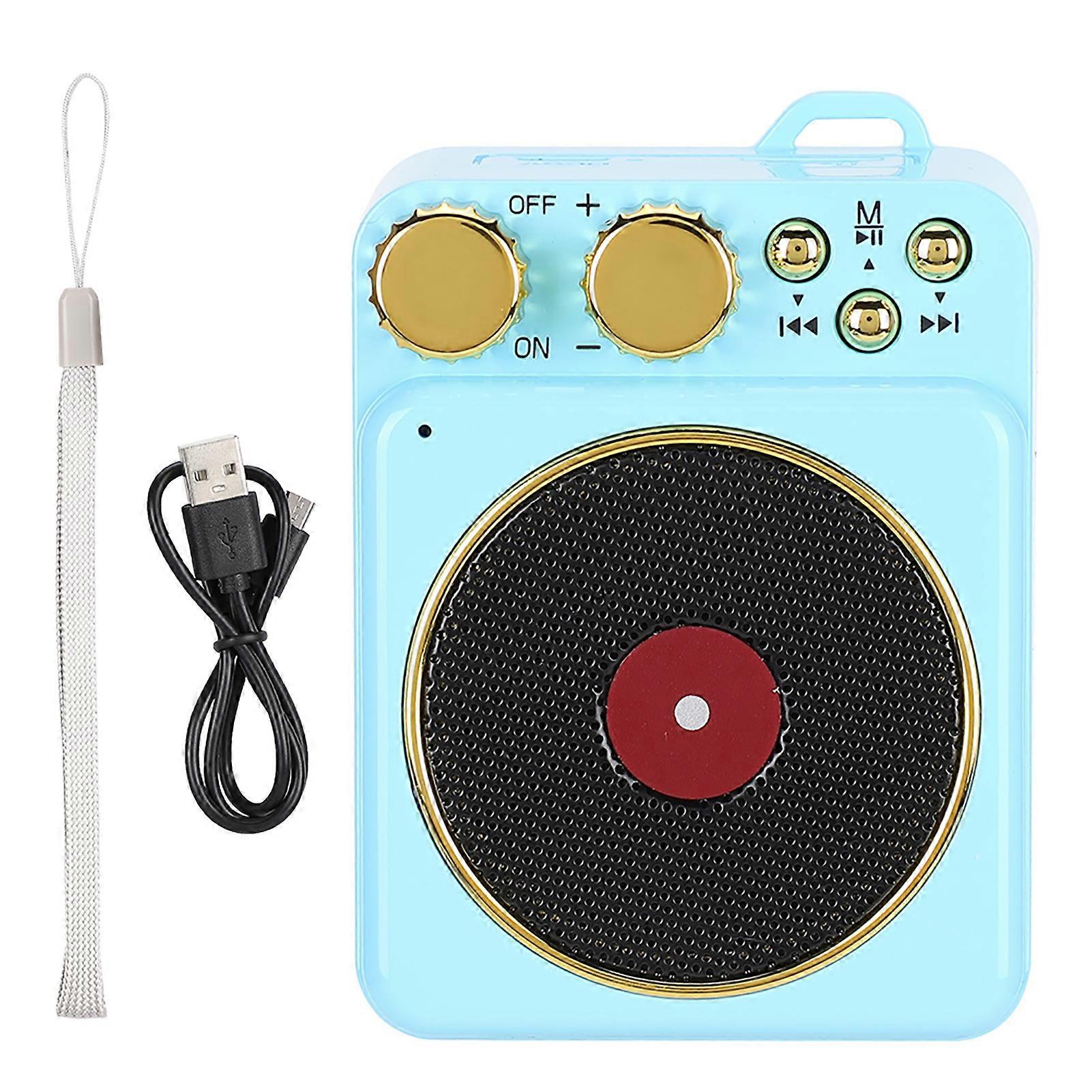DC 3.7V Retro Bluetooth 5.0 Speaker with Smart o Voice Broadcast for MP3 / TF Card