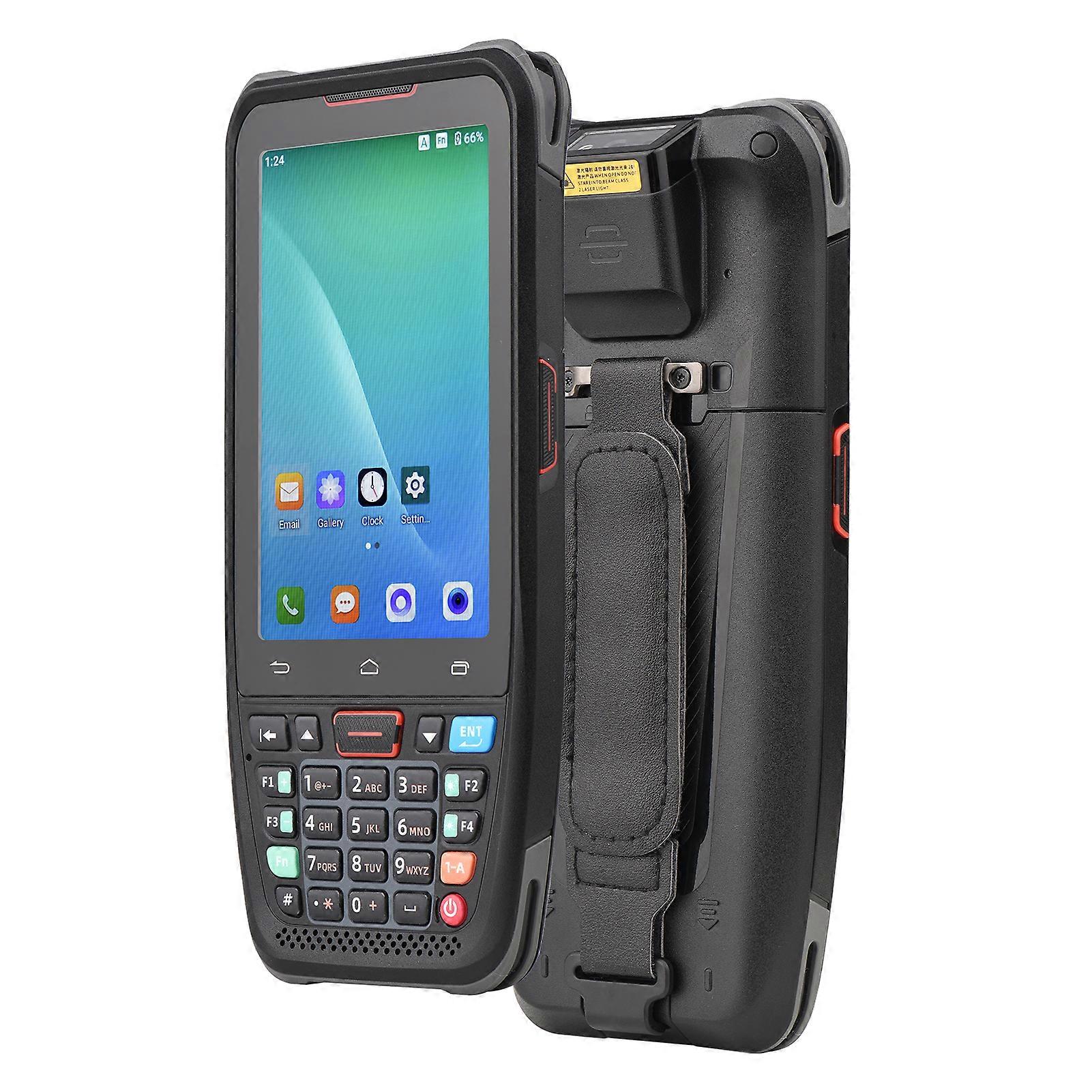 Handheld POS Android 10.0 PDA Terminal 1D/2D/QR Barcode Scanner with Charge Base Support 2/3/4G WiFi BT Communication with 4.0 Inch Touchscreen for S