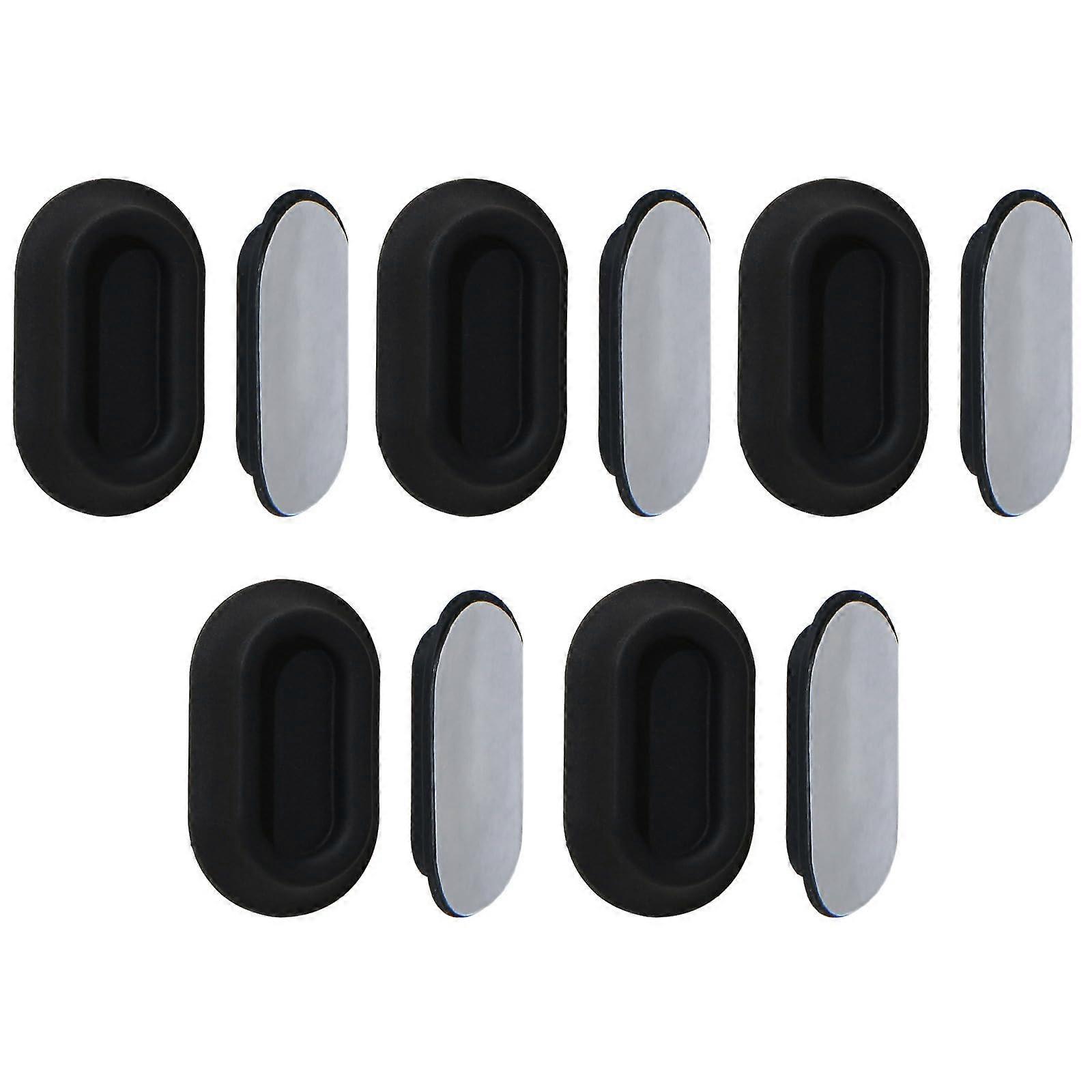Set of 5 Magnetic Remote Control Holders, Practical WallMounted Silicone Mounting Storage Shelf for Remote Controls and Office Desk Organizers, Black