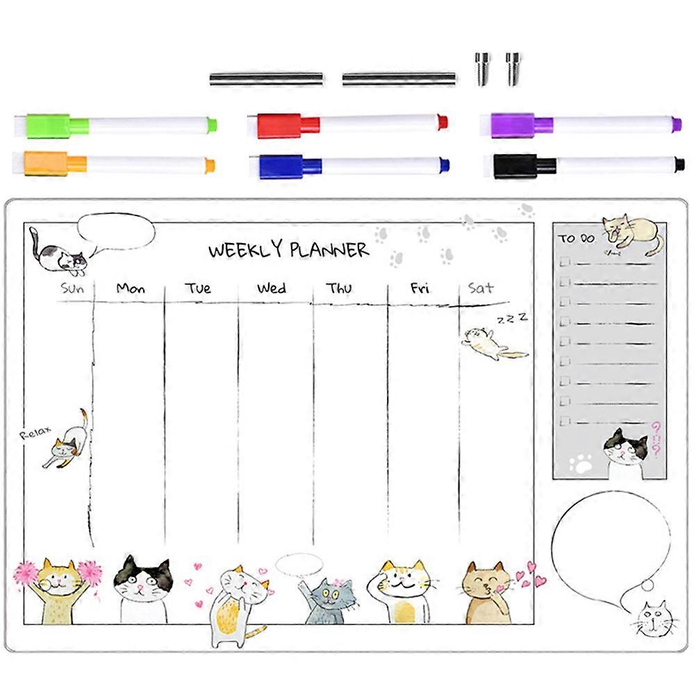 Dry Erase Planner Acrylic Message Writing Home Kitchen Memo Board 1Set
