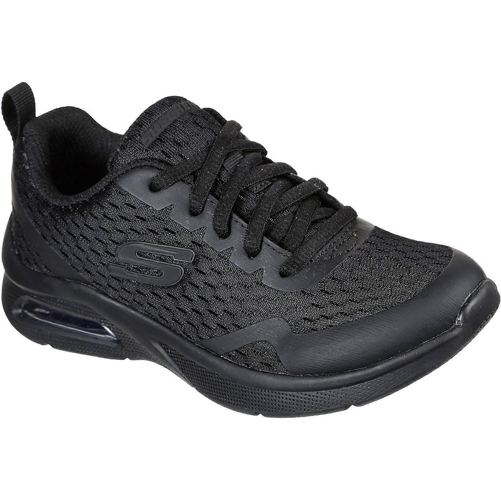 Skechers Microspec Max Polyester Boy's Black Textile & Trim Trainers