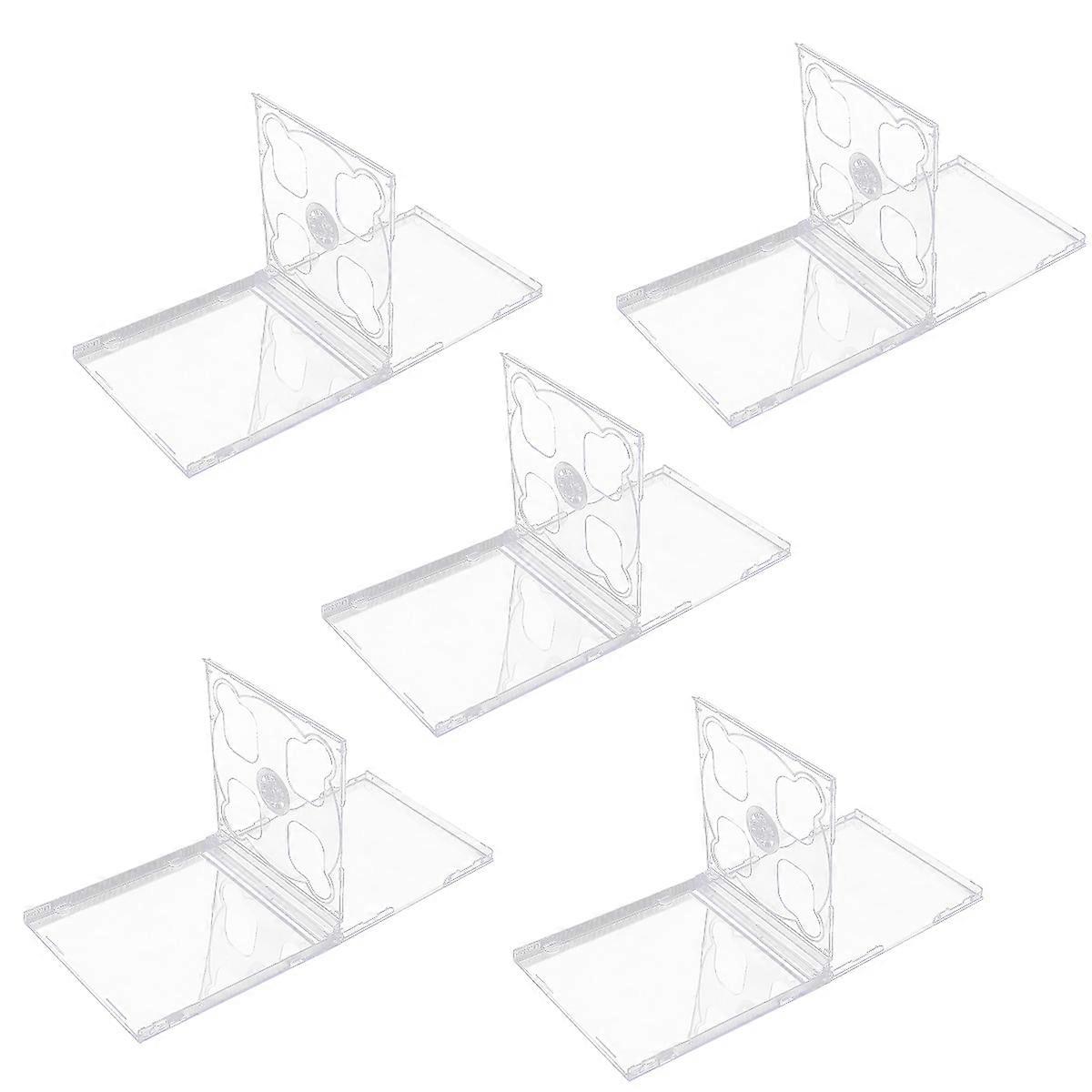 Clear CD Jewel Cases (5 Pack) – Standard DVD Case Design for Storage, Scratch Protection and Portable Transport