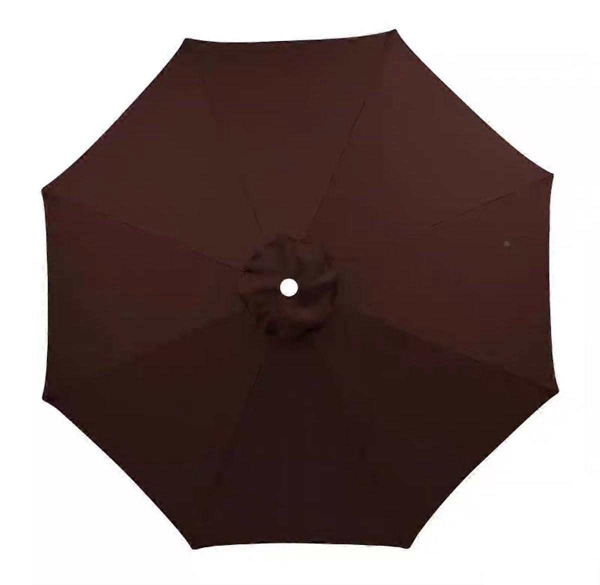Patio Umbrella Replacement Canopy, Rain Umbrella (2.7m x 2.7m 6 Ribs Coffee)