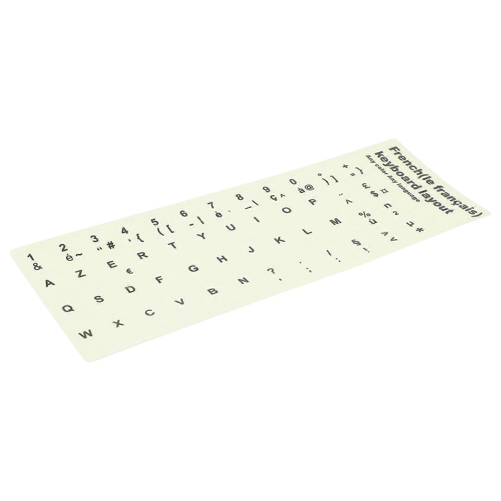 Keyboard Letter Decals Universal French Keyboard Sticker Night Light Dark Environment Use Assorted Color 1 Sheet