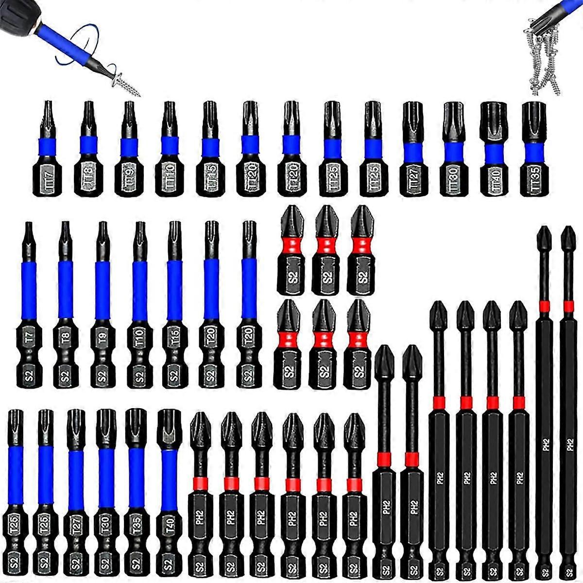 46-Piece Magnetic Impact Nut Driver Set for Impact Drill, High Magnetic Screwdriver Bits, Durable Steel, Ideal for DIY and Workshop