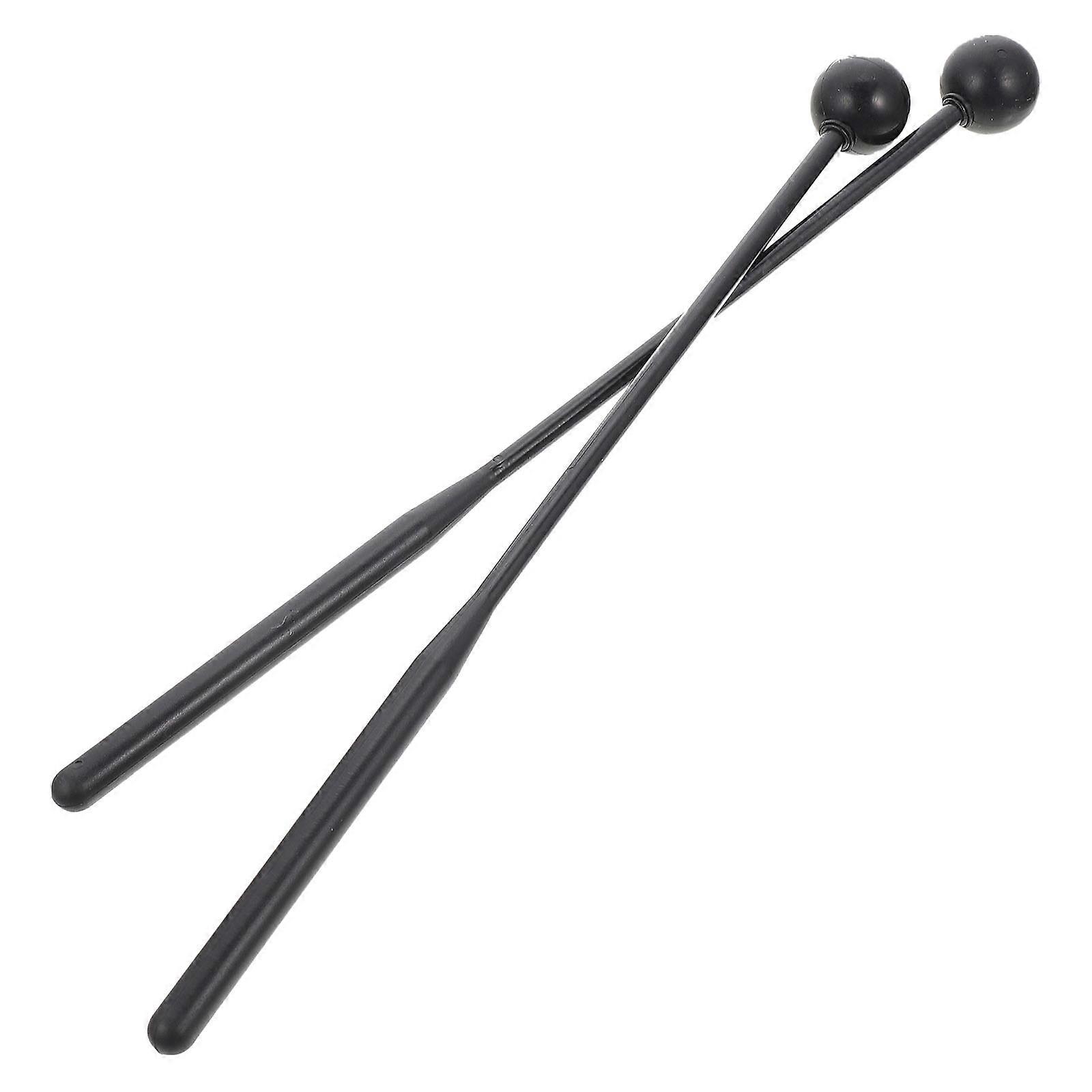 Mallet Percussion Sticks Ethereal Drumsticks For Performance Children Beginners Black Rubber Plastic Professional Design 2Pcs