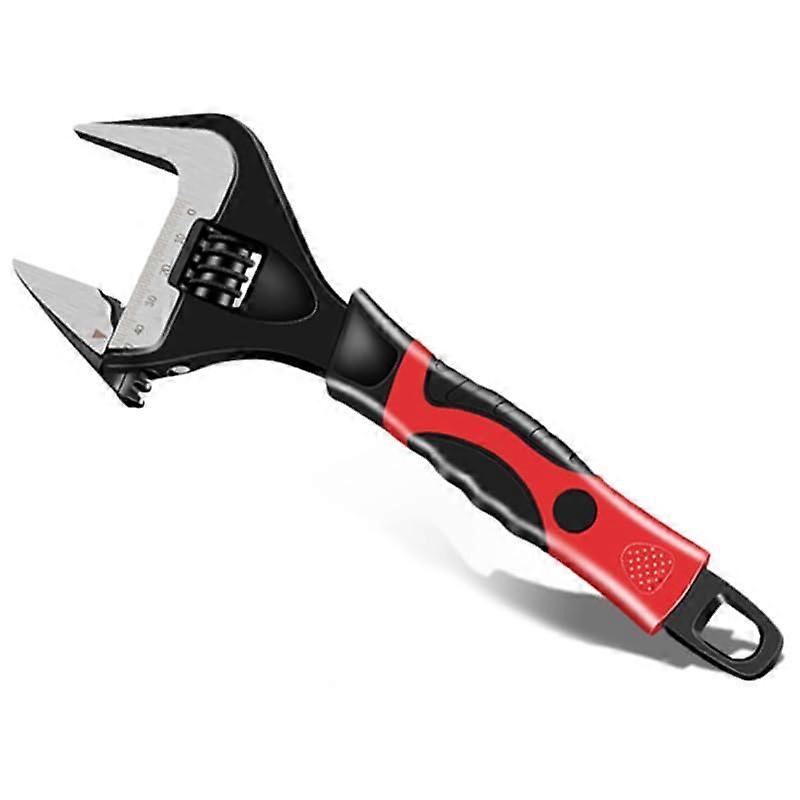 Large Opening Wrench  Wrench 10' Wide Jaw Opening Adjustable Wrench with NonSlip Plastic Handle for Car Pipe Maintenance Multifunction Tool