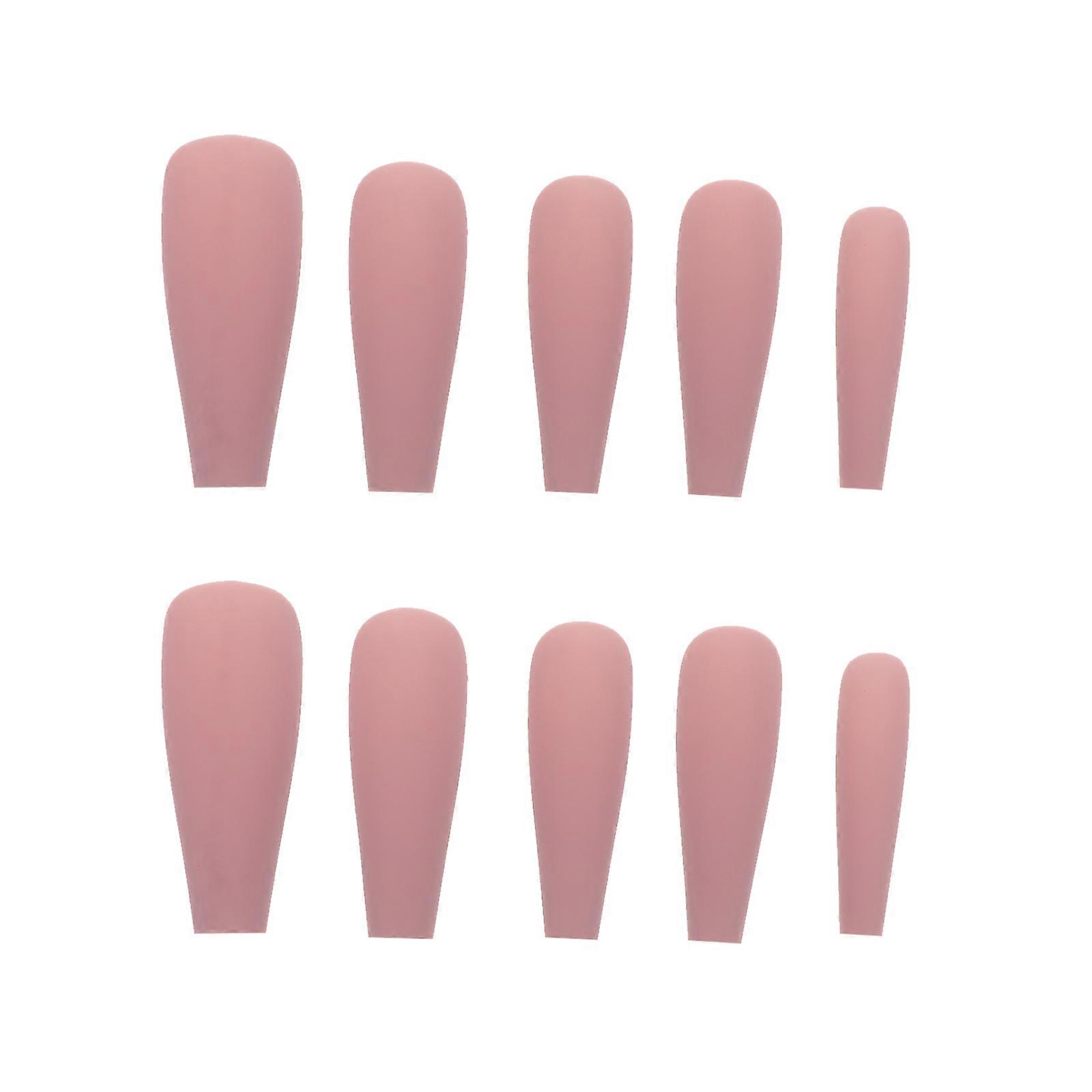 Long Press On Nails 100Pack Matte Finish Ballerina False Nails Designed For Home Manicure Durable Plastic