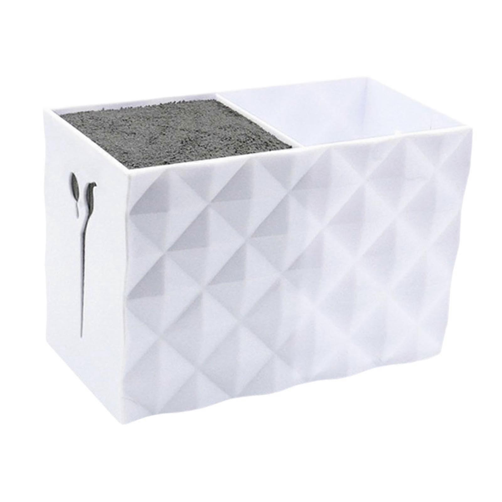 Comb Storage Box, Combs Storage Container, Organizer Stand, Hairdressing Holder, Scissor Holder, Box for Salon Hair Styling Combs, White