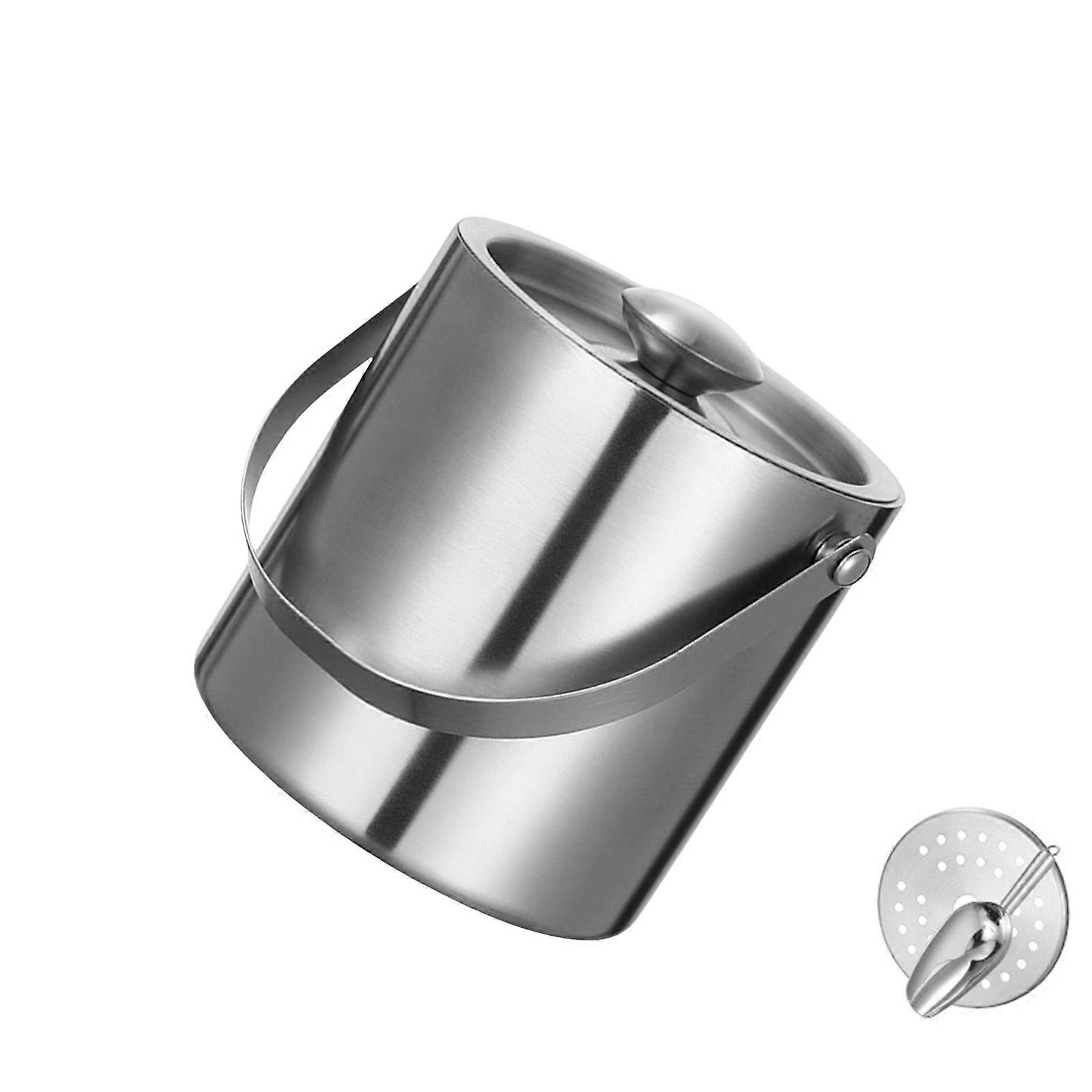 Stainless Steels Ice Buckets With Cold Retention 2L Portable Leak Proof Lid For Drink Beverages And Outdoor Activity Multicolor
