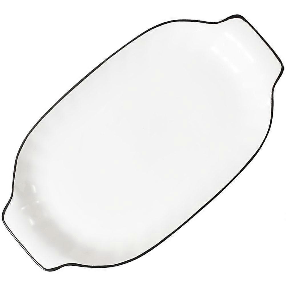 Double Handle White Ceramic for Storage Use Design